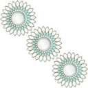 Aeveco Small Round Decorative Mirrors Pack of 3 for Room & Home | Green Circle Mirrors Modern Wall Decor Gifts for Women & Moms