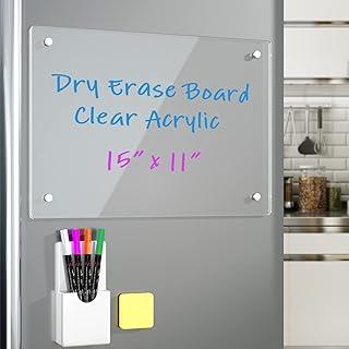 Acrylic Magnetic Dry Erase Board for Fridge 16"x12" Magnetic Whiteboard for Refrigerator Clear Acrylic Board Magnet White Board for Fridge Wall 5 Markers Acrylic Magnetic Dry Erase Board for Fridge 16"x12" Magnetic Whiteboard for Refrigerator Clear Acrylic Board Magnet White Board for Fridge Wall 5 Markers