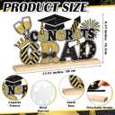Roowest Metal Congrats Grad Tabletop Sign Black and Gold Graduation Table Decoration Centerpiece Class of 2026 Tiered Tray Decor with Wooden Base for Desk Shelf Mantel Party Student Teacher Gift