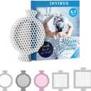 INVIHUG,25 Pack,Disposable Shower Drain Hair Catcher Mesh Stickers,4 Inch Disposable Hair Drain Catcher.(White,4.1inch)