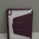 Soke Rotating Case for iPad (A16) 11th Generation 2025, iPad 10th Gen 2022 with Pencil Holder, [Shockproof + Auto Sleep/Wake] 360 Degree Rotation Clear Back for iPad 11"/10.9" - Purple