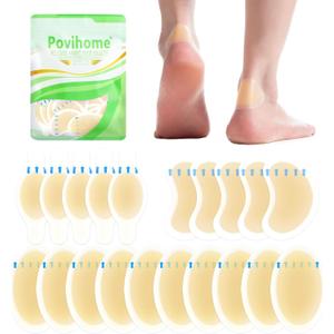 2 x Povihome Gel Blister Bandages Blister Cushions - Water Resistant Hydrocolloid Bandages for Foot, Toe, & Heel - Blister Pads for Prevention & Recovery (20 ct, Variety Pack)