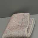 Uphome Boho Bathroom Runner Rug Mat 18x47, Non-Slip Soft Shaggy and Comfortable Large Size Microfiber Vintage Farmhouse Bath Rug, Super Absorbent and Thick, Machine Washable, Long Bath Mat, Pink (1'6" x 3'11" (Rectangular))