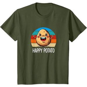 Happy Potato - T-Shirt Kids (Medium, Olive Green)