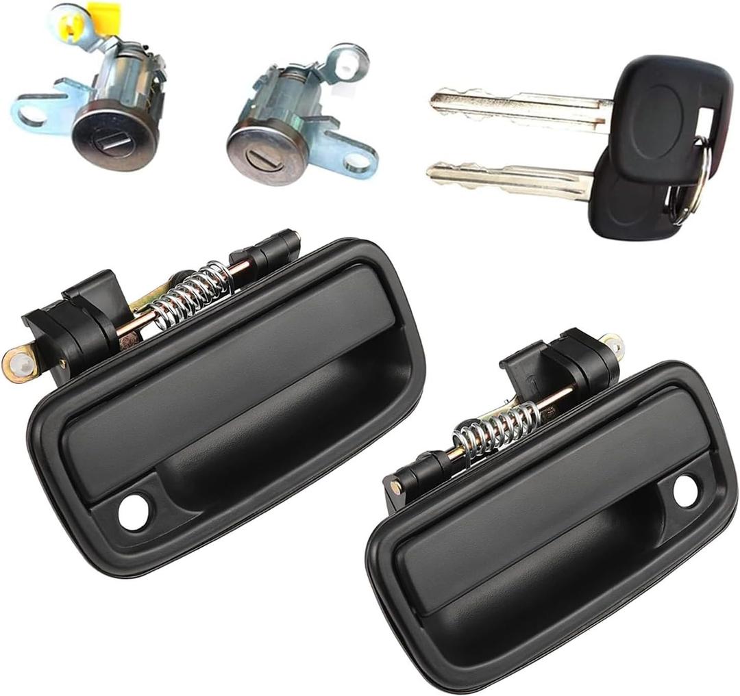 Lcyolada Exterior Door Handles w/Lock Cylinders & Keys for 1995-2004 Toyota Tacoma, Front Driver and Passenger Side Replaces 69220-35020, 69210-35020, 6905135070, 6905235070