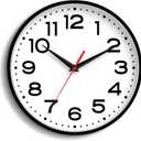 Wall Clock 18 Inch Silent Non-Ticking Modern Clock Battery Operated Classic Simple Minimalist Analog Decorative for Kitchen, Living Room,Office, Bedroom, Bathroom (Black)