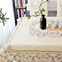 57 Inch X 86 Inch Oblong Tablecloth, Vintage Embroidery Flower Lace for Wedding Party Dining Restaurant Home Decoration Table Cloth Rectangular