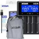 XTAR VC4 Universal Battery Charger - LCD Display, 4 Slots for 18650 Batteries