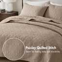 Madison Park Quebec Dusty Pale Khaki 3-Piece Quilted King Coverlet SetFor King or Cal King Bed Ideal For Warm Climate Room Dcor or Add-on For Extra Warmth