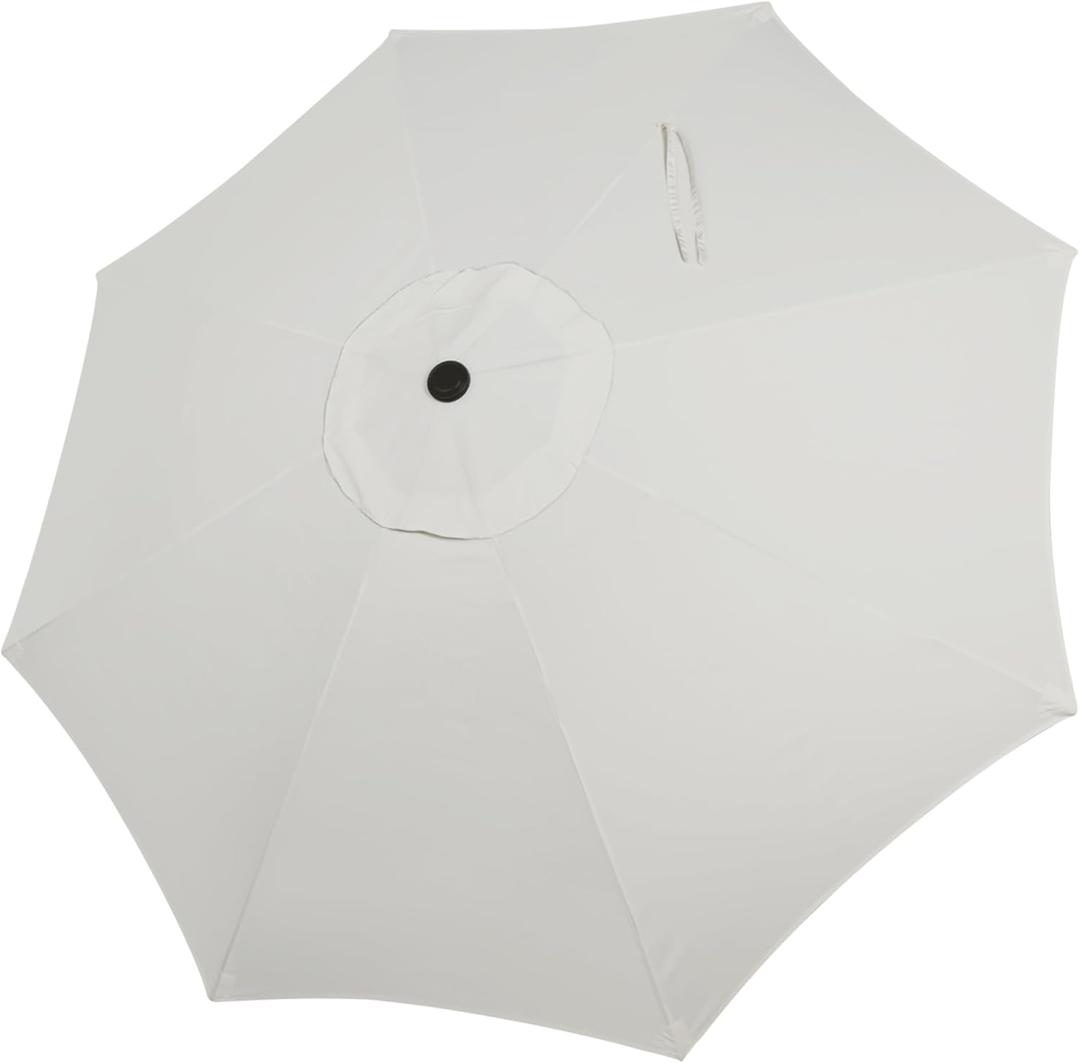 Blissun 9ft Patio Umbrella Replacement Canopy, Market Umbrella Top, Outdoor Table Umbrella Canopy for 8 Ribs, Canopy Only (Creamy White)