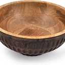 Decorative Bowl Mango Wood Pedestal Bowl Black Finish | Modern Table Centerpiece for Home & Kitchen | Versatile Catch-All Dish for Keys, Snacks, Decor & More(9" x 9" x 4")