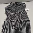 Amazon Essentials Women's Long-Sleeve Open-Front Cardigan, Black White Horizontal Stripe, Small