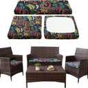 Waterproof 3-Piece Patio Sofa Cushion Cover Set - Replacement Covers for Outdoor Wicker Furniture, Bench & Seat Cushions