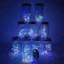 Solar Mason Jar Lights, 10 Pack 30 LED Fairy Star Firefly String Lids Lights with 10 Hangers for Patio Yard Garden Party Wedding Christmas Decoration(Jars Not Included) (10 Pack, Colorful)