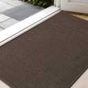 Color&Geometry Front Door Mat, 17"x29", Indoor Entrance Rug, Non-Slip, Washable, Low-Profile, Brown (Rolled-up NO Creases)