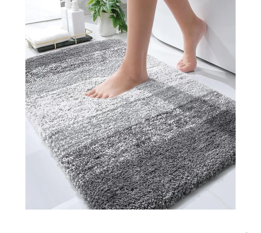 OLANLY Bathroom Rugs Mat 30x20, Extra Soft Absorbent Microfiber Bath Rugs, Rubber Backing, Quick Dry, Machine Washable Bath Mats for Bathroom Floor, Tub and Shower, Home Decor Accessories, Grey standard size