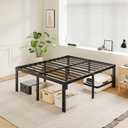 20 Inch Tall Full Size Bed Frame with Large Storage Space, Heavy Duty Metal Platform No Box Spring Needed, Easy Assembly Strong Bearing Capacity, Noise Free