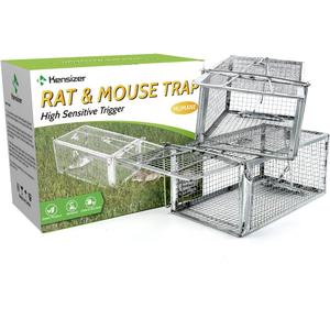 Kensizer 2-Pack Humane Rat Trap, Chipmunk Rodent Trap that Work for Indoor and Outdoor Small Animal - Mouse Voles Hamsters Live Cage Catch and Release