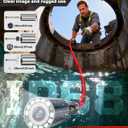 Sewer Camera Self Leveling 165ft with Meter Counter, 9" IPS Monitor 1080P HD Drain Cameras, 5100mAh Battery Pipe Plumbing Camera Snake with Light, Waterproof Sewer Inspection Scope DVR 32GB