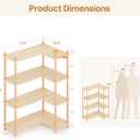 L-Shaped Open Corner Bookshelf - 4-Tier Freestanding Bookcase, Oak