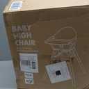 6 in 1 Baby High Chair, Convertible Wooden High Chairs/Booster Seat for Babies and Toddlers, Baby Feeding Chair with 5-Point Harness/Double Removable Tray & Adjustable Footrest (Beige) (Khaki)