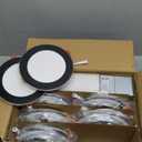 Amico 6 Pack 6 Inch 5CCT Ultra-Thin LED Recessed Ceiling Light with Junction Box, 2700K/3000K/3500K/4000K/5000K Selectable, 12W Eqv 110W, Dimmable Canless Downlight, 1050LM High Brightness,Black