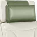 Leather Recliner Pillow, Adjustable Neck & Head Support Pillow, Pu Leather Non-Slip Headrest for Pain Relief & Relaxation, Ideal for Recliner Chair, Couch, Office Chair, Sofa (Sage Green)