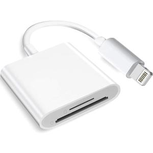 (Apple MFi Certified) Lightning to SD Card Camera Reader for iPhone iPad, Dual Card Slot Memory Card Reader Supports SD and TF Card Trail Camera Viewer Sd Card Adapter Portable Micro Sd Card Reader
