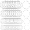 OIIKI 120PCS Earring Beading Hoops for Jewelry Making, 4 Sizes Silver Plated Hoop Earring Findings, Open Hoops, Metal Earring Rings, Round Earring Beading for DIY Jewelry Crafts for Women