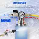 AC Flush Kit Home Auto AC Flush Tool Pressure Regulation and Real-Time Pressure Monitoring AC Cleaning Kit R134a R410a R22 R12 R404 HVAC Flush Kit with Portable Hook, Intake Valve, 3.5FT Rubber Hose