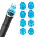 Elitzia Plastic Hydro Dermabrasion Microderma Heads Hydro Facial Aqua Peel Tips Water Peeling Caps Facial Care Skin Cleaning Tool Beauty Machine Replacement Spare Parts 8pcs Per Set Capri Blue