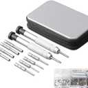 Precision Screwdriver Set, Eyeglass repair kit with 10-style screwdrivers/nose pads/4 in 1 portable screwdrivers/ear hook/tweezer for eyeglasses sunglass watch calculator (with 70-style screws)