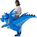 Spooktacular Creations Halloween Inflatable Costume, Riding an Ice Dragon, Riding Blow-up Dinosaur Suit for Themed Parties (X-Large(75In))