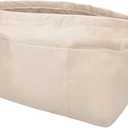 Organizer Insert Bag Tote Handbags Pocketbook Inserts Organizers Zipper 11 Pockets Beige S