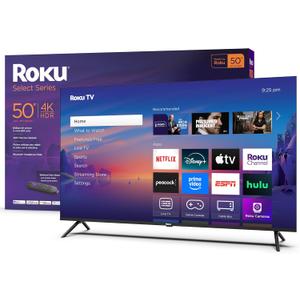 Roku Smart TV 2025  50-Inch Select Series, 4K HDR TV  RokuTV with Enhanced Voice Remote  Flat Screen LED Television with Wi-Fi for Streaming Live Local News, Sports, Family Entertainment
