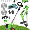 Cordless Weed Wacker, 2-in-1 stringless Weed Wacker, Foldable 2.0Ah Battery Powered Weed Trimmer Stringless Grass Trimmer/Edger Lawn Tool for Yard Lawns Garden