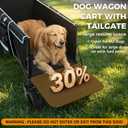 Extra Large Dog Stroller for Large Dogs up to 100lbs Anti-Slip Ramp for Senior, Injured & Arthritic Dogs | Foldable All-Terrain Pet Wagon, Shock-Absorbing Wheels with Brake, Expandable Tailgate,Blue