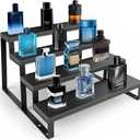 Wood Cologne Organizer for Men,12 Inch 4 Tier Cologne Stand Waterproof Perfume Organizer for Dresser with Anti-Slip Washers,Wooden Display Risers Stand for Party,Makeup,Figures,Cupcake,Perfume,Dessert
