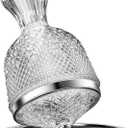 Spinning Decanter, Thickened Glass Crystal Decanter, 360 Rotation, Quick Sobering Up, Essential Accessories, Ideal Gift For Liquor Collectors And Enthusiasts (Silver)