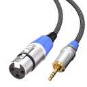 Tisino XLR to 3.5mm Microphone Cable,Unblanced XLR Female to 1/8 inch Mic Cord for Camcorders, DSLR Cameras, Computer Recording Device and More - 6.6 feet (2m (6.56') - rca plugs)