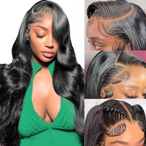 IWISH 13X6 Body Wave Lace Front Wigs Human Hair T Part Glueless Wigs Human Hair Wigs Pre Plucked Per Cut 180% Density Natural Black Wig Body Wave Lace Front Wigs Human Hair Wigs For Black Women