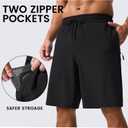 MAGCOMSEN Men's Swim Trunks with Compression Liner 9" Quick Dry Beach Shorts with Zipper Pockets (Black)