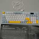 Wireless Keyboard Creamy Membrane with Rainbow Backlight,3-Mode Connectivity (BT/2.4G/USB-C) with LCD Screen & Multifunction Knob,200H Battery, 94 Key PBT Keycaps, Quiet Typing for Office/Home/Gaming