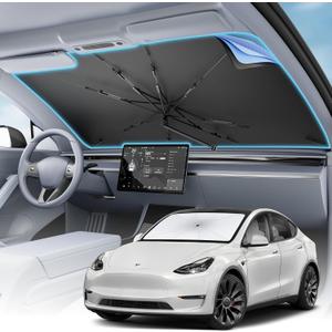 Car Windshield Sun Shade - Foldable Sedan SUV Windshield Sunshade Umbrella, [2025 Upgrade Titanium Silver Coating], Front Window Heat Insulation Protection for Car Windshield (Small(53"L x 29"W))