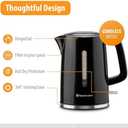 Toastmaster Electric Kettle by Select Brands - Cordless Electric Water Boiler for Coffee, Tea & More - Use This Electric Tea Kettle in Your Kitchen or Dorm - 1.7 Liters, Black