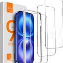 Mkeke 3 Pack Screen Protector for iPhone 16/ iPhone 15 6.1", [9H+ Tempered Glass] [Easy Installation Frame][Military-Grade Drop Protection] HD Clear, Anti-Scratch, Bubble Free