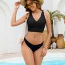 GRAPENT Womens Tankini Tops Women's Bikini Swimsuits Swimsuit for Women Criss Cross Bathing Suit Top Bathing Suit Separates for Women Tops Bikini Top Thick Strap Black Medium Fits US Size 8 to 10 (Black, S)