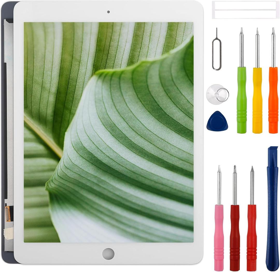 New LCD Display for iPad Air 2 2014 9.7" A1566 A1567 Touch Screen Digitizer Assembly Replacement with Upgraded Repair Tools Kit-White