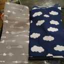 Crib Sheets for Boys and Girls Fitted 2 Pack - Breathable, Soft Microfiber Baby Sheets in Grey, Navy and White