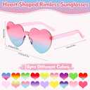 18 Pcs Heart Sunglasses Rimless Heart Shaped Glasses Transparent Frameless Sunglasses Fun Eyewear for Women Party Favors